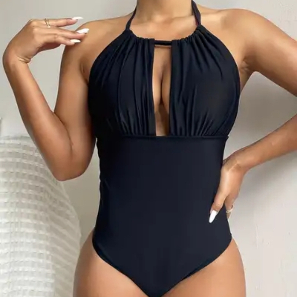 Black full coverage swimsuit